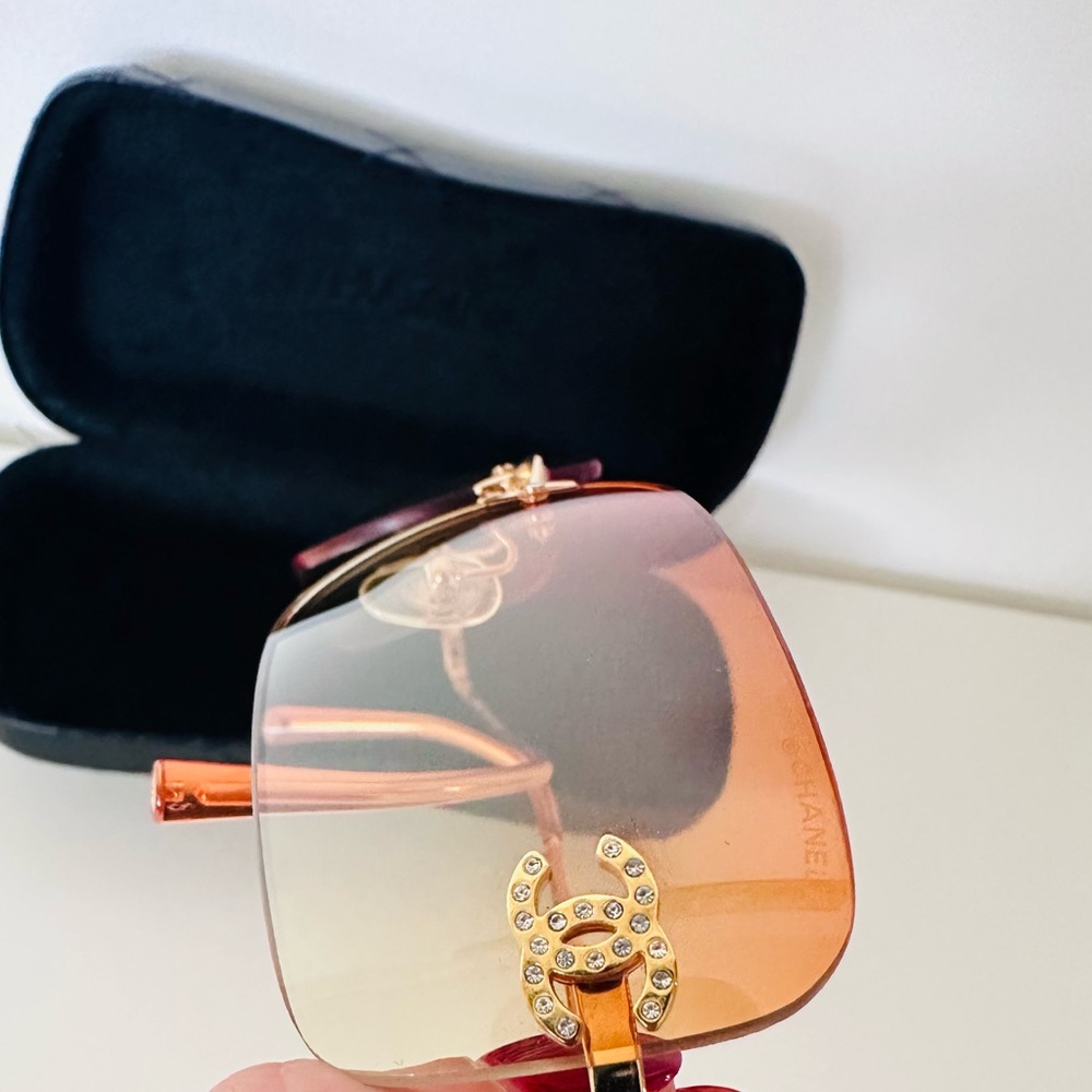 Rare 💫CHANEL VINTAGE SUNGLASSES SWAROVSKI CRYSTAL CC - Picture 4 of 16